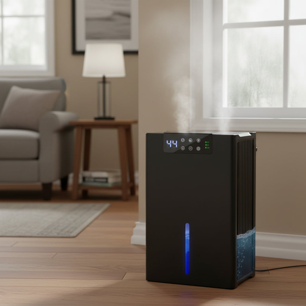 Compact Digital Home Dehumidifier with Quiet Sleep Mode