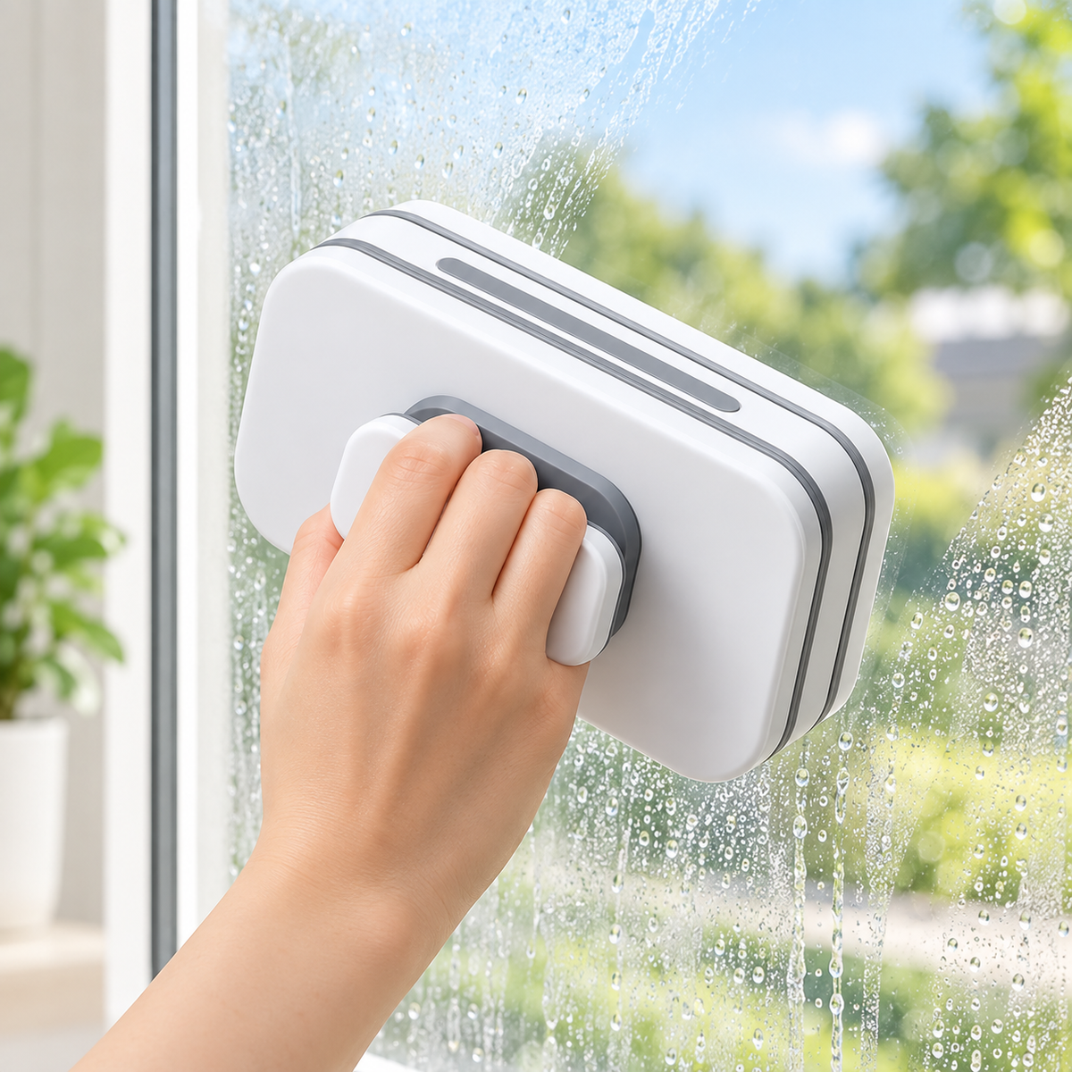 Compact Dual-Sided Window Glass Cleaning Tool