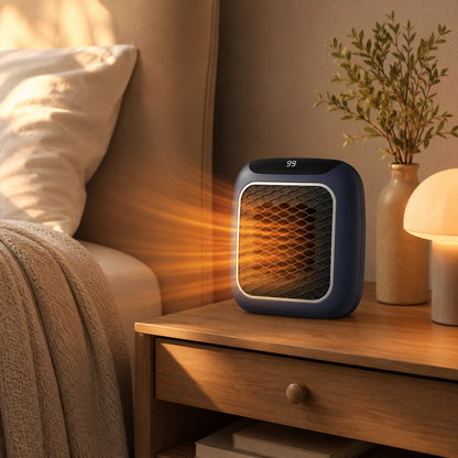 Compact Electric Space Heater with Energy Efficient Heating and Quiet Operation