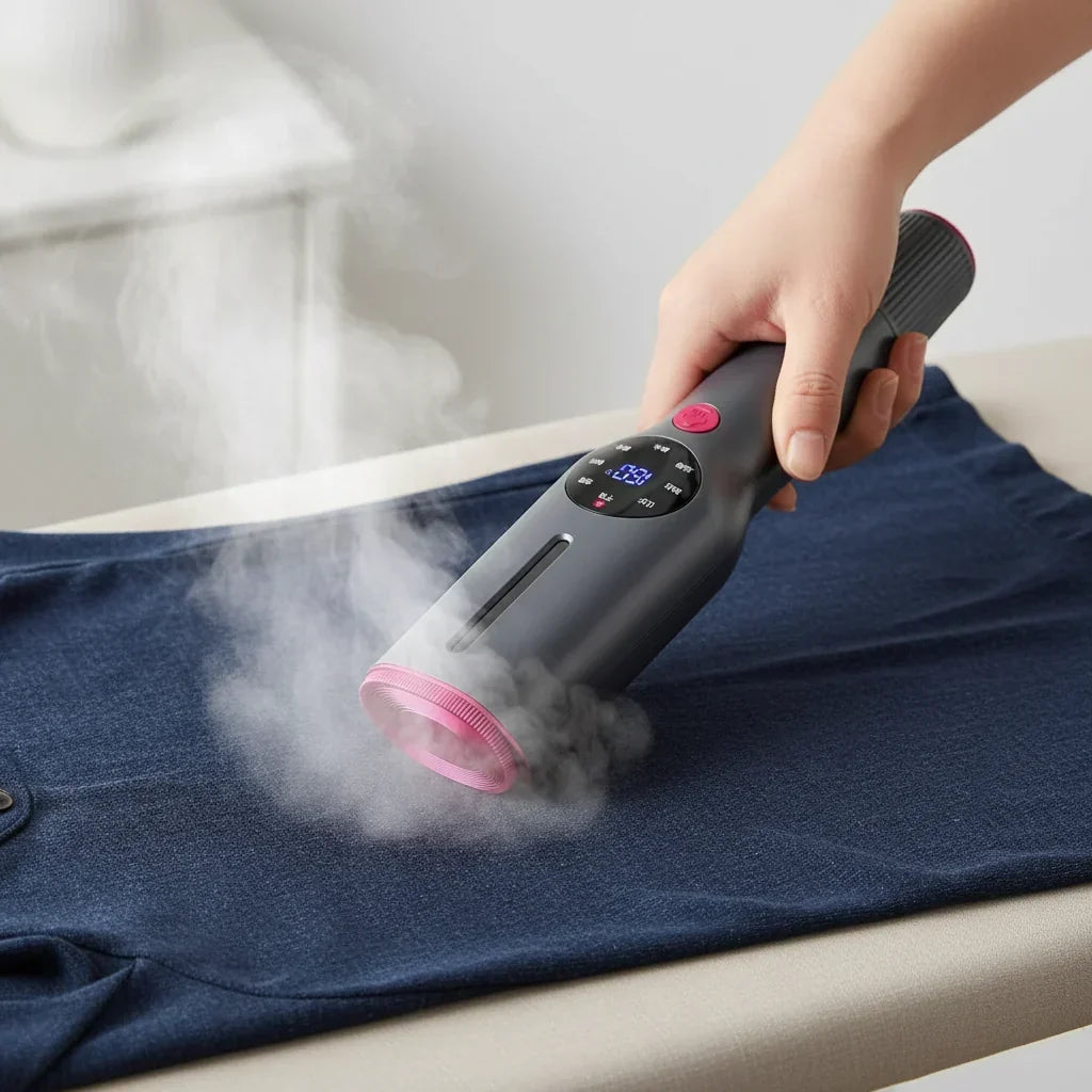 Compacte handstomer voor kleding, draagbare stoomstrijkbout voor op reis