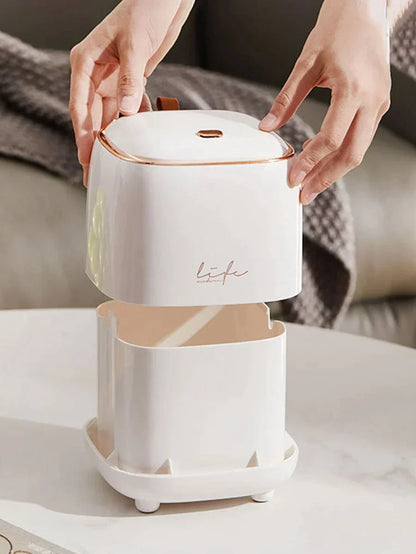 Compact Luxury Desktop Trash Bin – Stylish & Hygienic Table Wastebasket