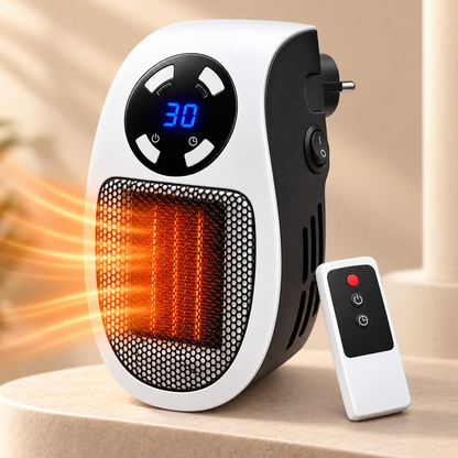Compacte elektrische olievrije ruimteverwarmer met afstandsbediening en instelbare temperatuur