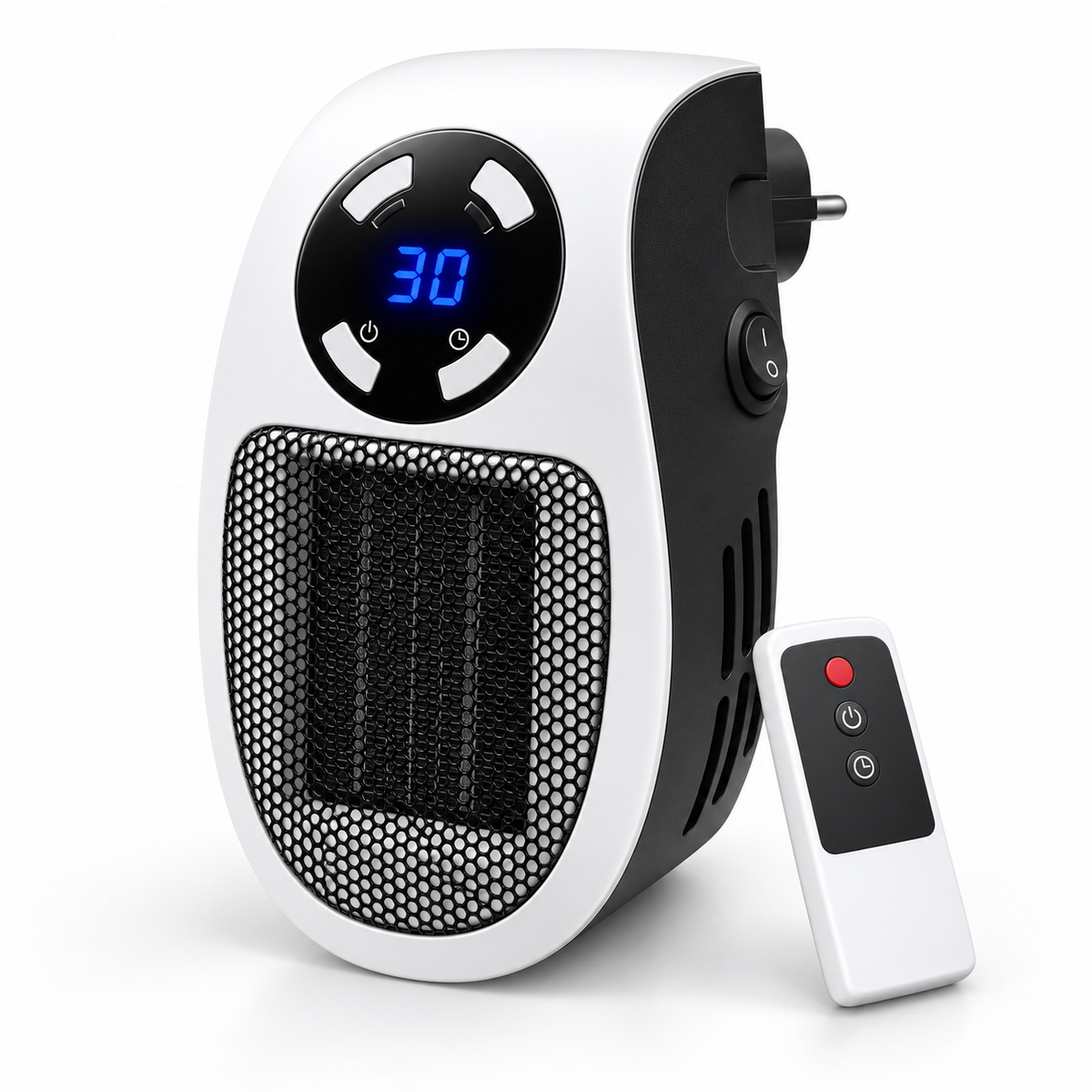 Compacte elektrische olievrije ruimteverwarmer met afstandsbediening en instelbare temperatuur