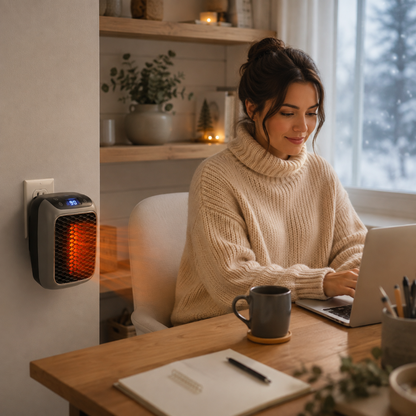 Compact Oscillating Electric Space Heater for Indoor Use
