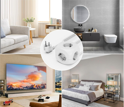Compact Power Strip Cube Multi Socket Travel Adapter