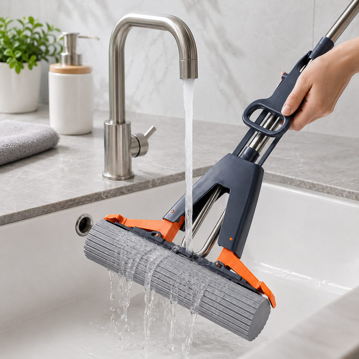 Compact Reusable Cleaning Stick for Corners and Hard-to-Reach Areas with Easy Rinse Design