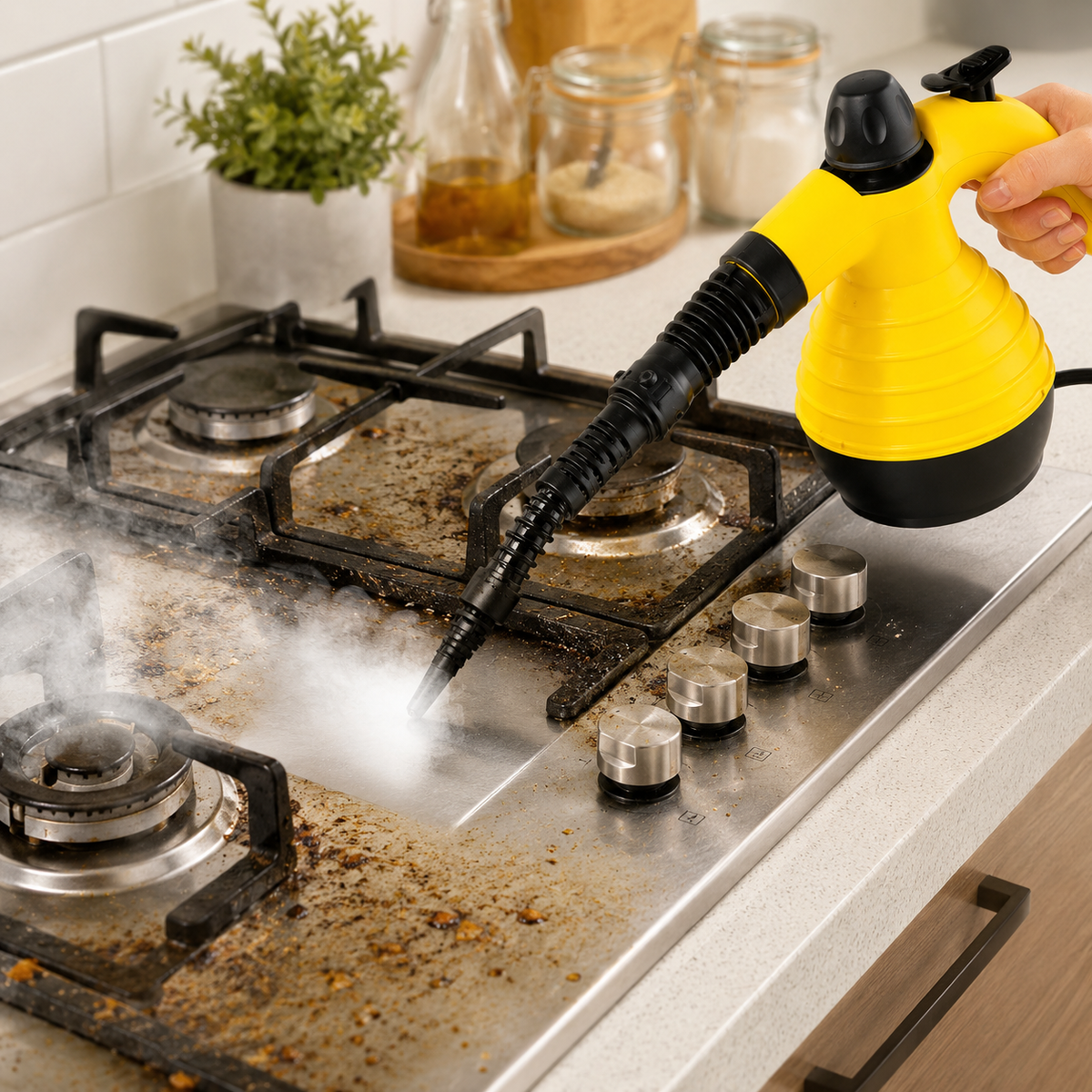 Compact Steam Cleaner for Upholstery, Floors and Kitchen Surfaces