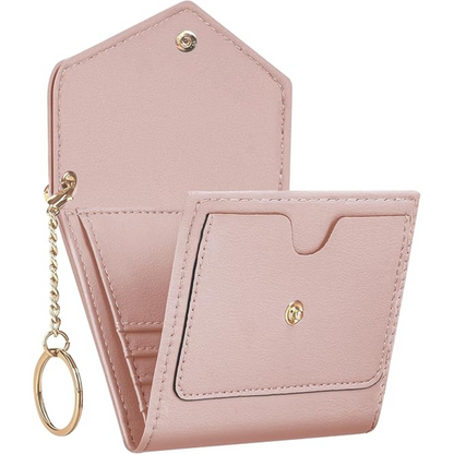 Compact Trifold RFID Blocking Women's Wallet with 11 Card Slots and Coin Pocket