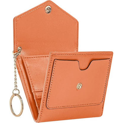 Compact Trifold RFID Blocking Women's Wallet with 11 Card Slots and Coin Pocket