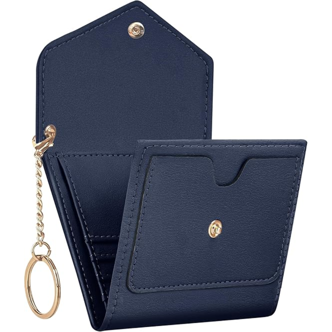 Compact Trifold RFID Blocking Women's Wallet with 11 Card Slots and Coin Pocket