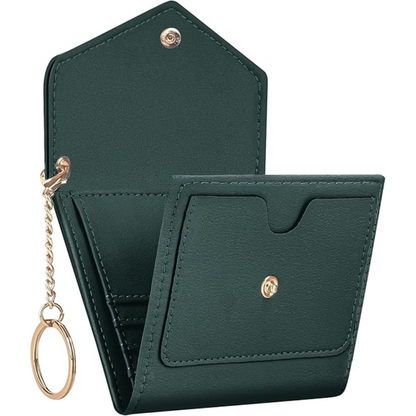 Compact Trifold RFID Blocking Women's Wallet with 11 Card Slots and Coin Pocket