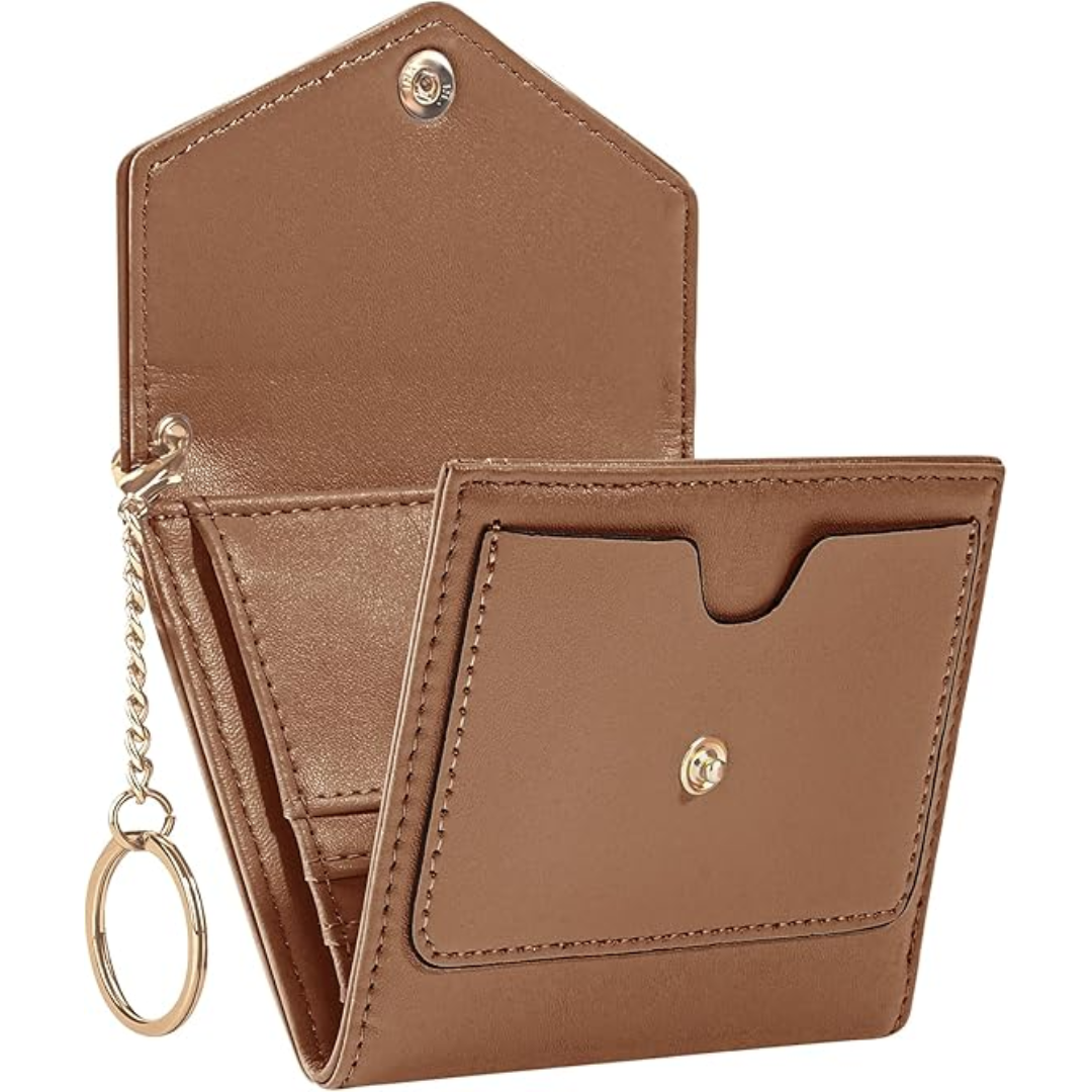 Compact Trifold RFID Blocking Women's Wallet with 11 Card Slots and Coin Pocket
