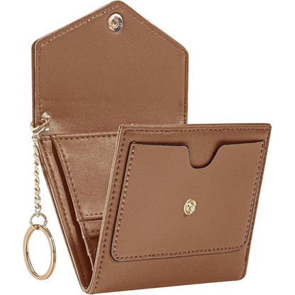 Compact Trifold RFID Blocking Women's Wallet with 11 Card Slots and Coin Pocket