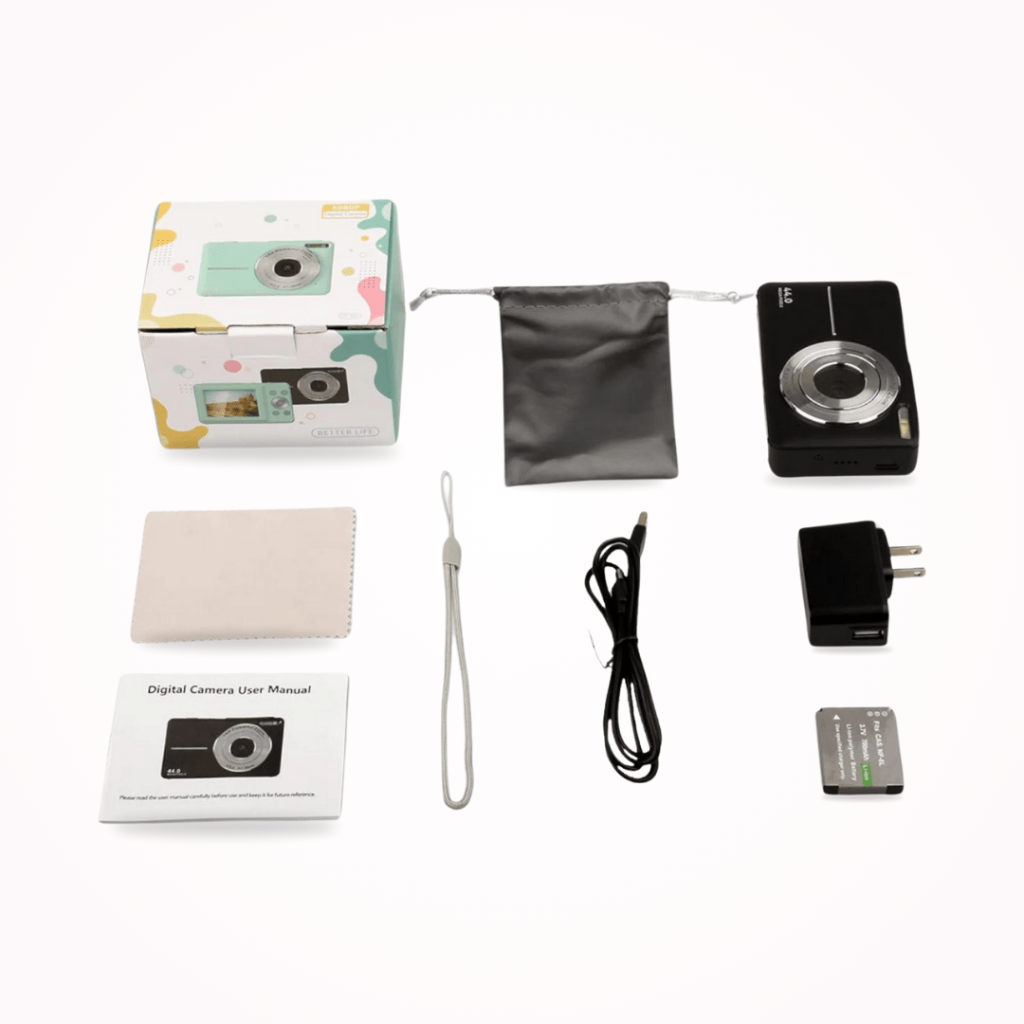 Compact Vintage Style Digital Camera with LCD Screen and 1080P Video