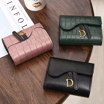 Compact Womens Card Holder Wallet PU Leather Purse
