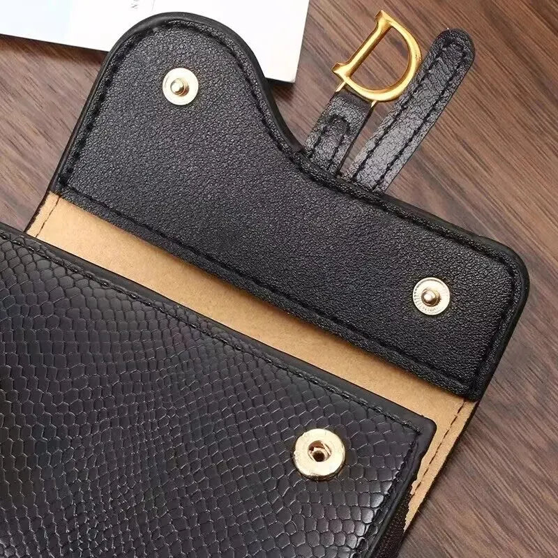 Compact Womens Card Holder Wallet PU Leather Purse