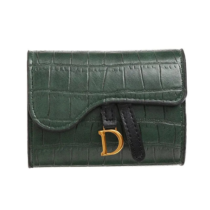 Compact Womens Card Holder Wallet PU Leather Purse