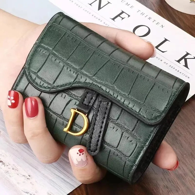 Compact Womens Card Holder Wallet PU Leather Purse