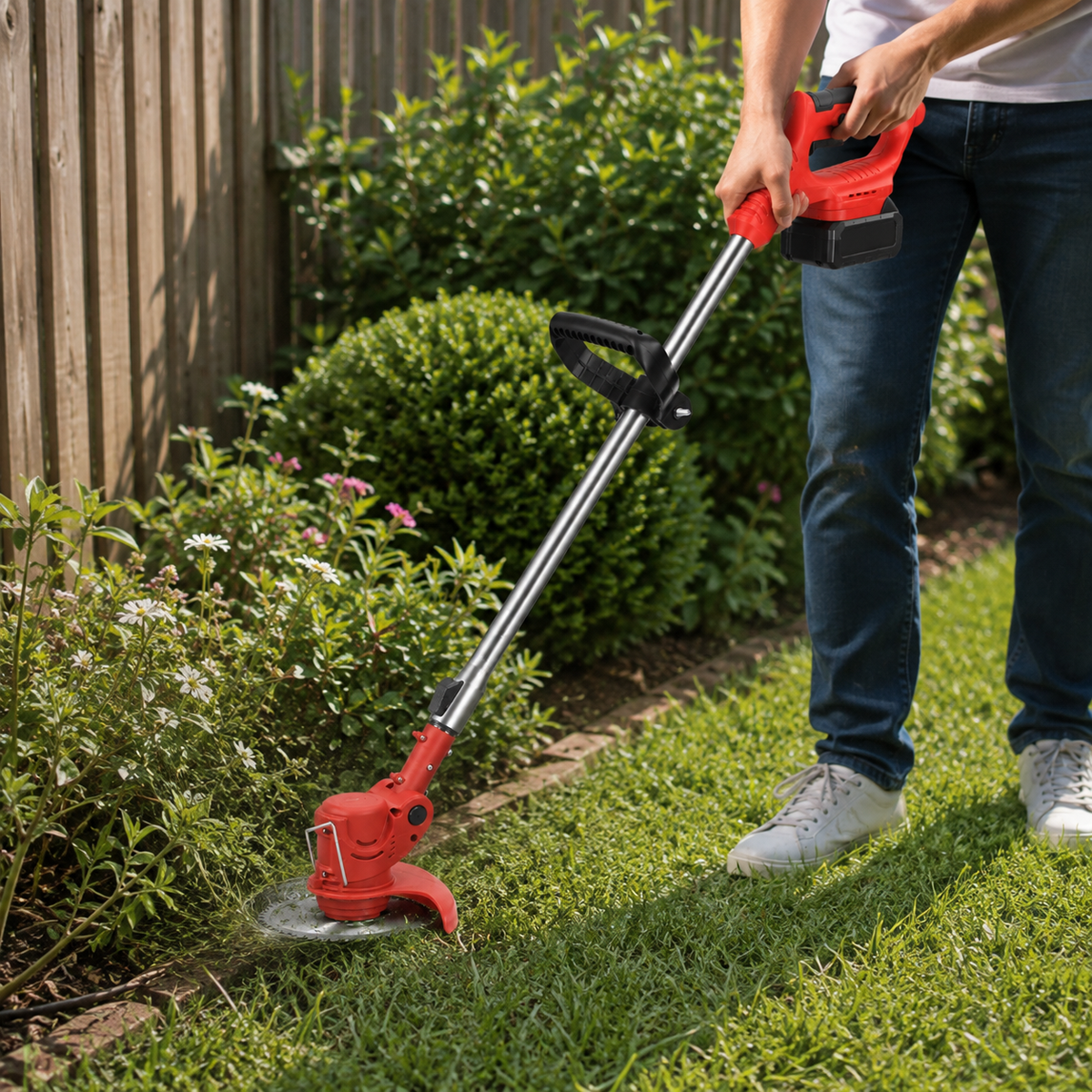 Cordless 24V Grass Trimmer with Rechargeable Battery