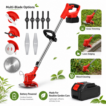 Cordless 24V Grass Trimmer with Rechargeable Battery