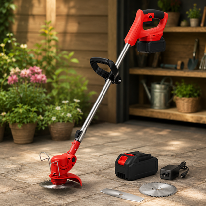 Cordless 24V Grass Trimmer with Rechargeable Battery