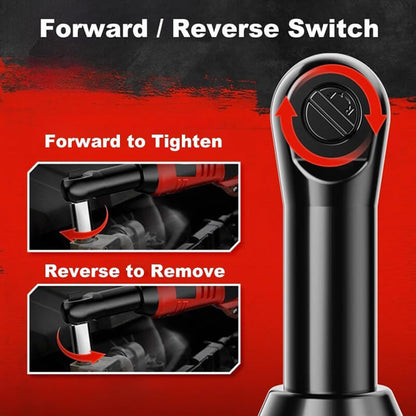 Cordless Electric Ratchet Wrench 3/8 Inch 18V Power Tool With 2 Batteries