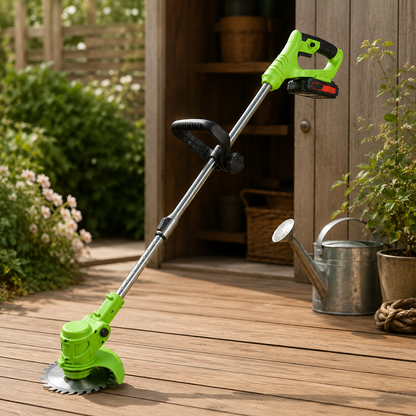 Cordless Grass Trimmer with 24V Motor, Adjustable Ergonomic Handle and 6-Inch Blade