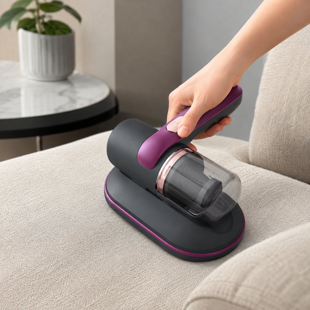 Cordless Handheld Vacuum Cleaner with 10,000 Pa Suction, UV-C Light and Triple Filtration