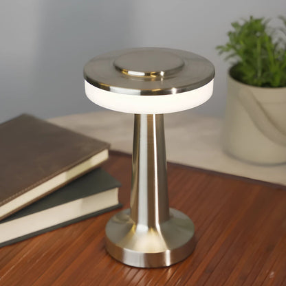 Cordless Metal Table Lamp Rechargeable Dimmable LED Light