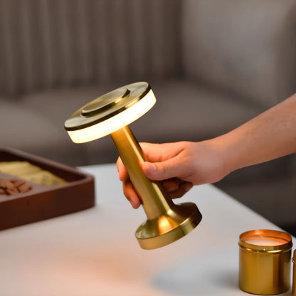 Cordless Metal Table Lamp Rechargeable Dimmable LED Light
