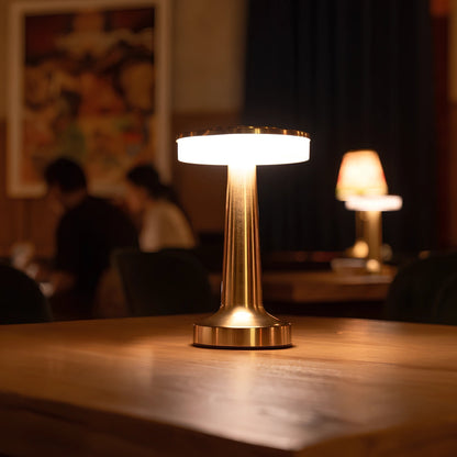 Cordless Metal Table Lamp Rechargeable Dimmable LED Light