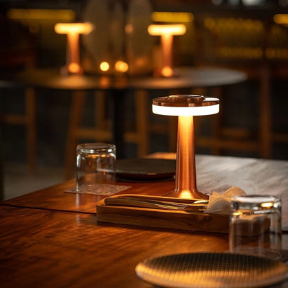 Cordless Metal Table Lamp Rechargeable Dimmable LED Light