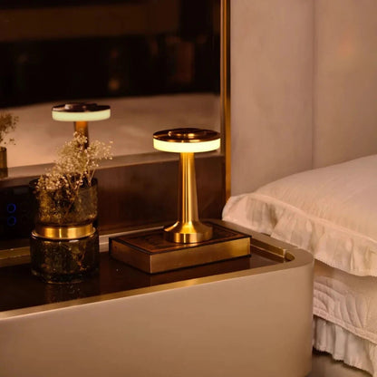 Cordless Metal Table Lamp Rechargeable Dimmable LED Light