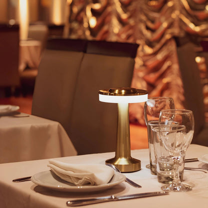 Cordless Metal Table Lamp Rechargeable Dimmable LED Light
