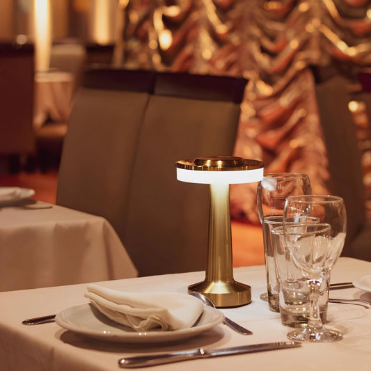 Cordless Metal Table Lamp Rechargeable Dimmable LED Light