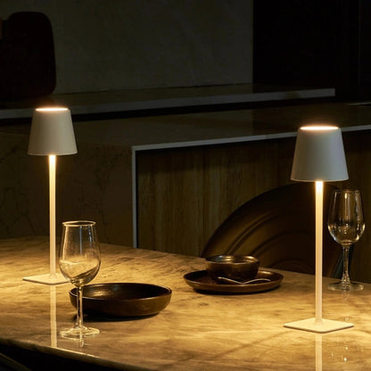 Cordless Metal Table Lamp Touch Dimmable Rechargeable LED