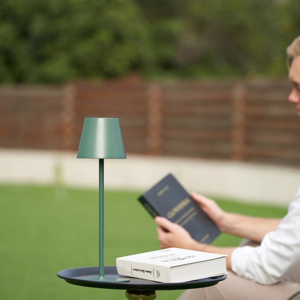 Cordless Metal Table Lamp Touch Dimmable Rechargeable LED