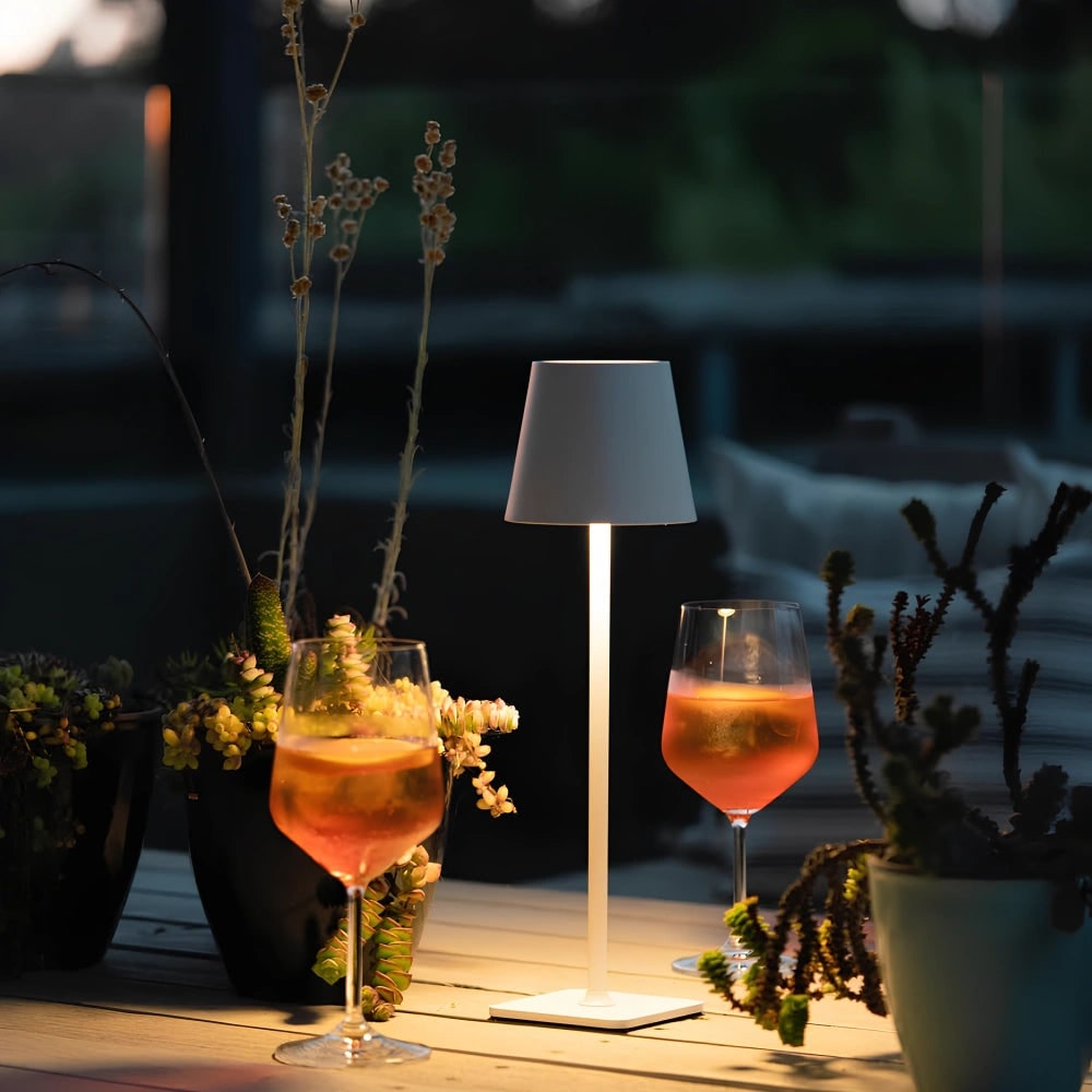 Cordless Metal Table Lamp Touch Dimmable Rechargeable LED