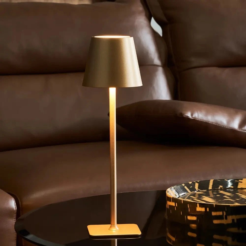 Cordless Metal Table Lamp Touch Dimmable Rechargeable LED