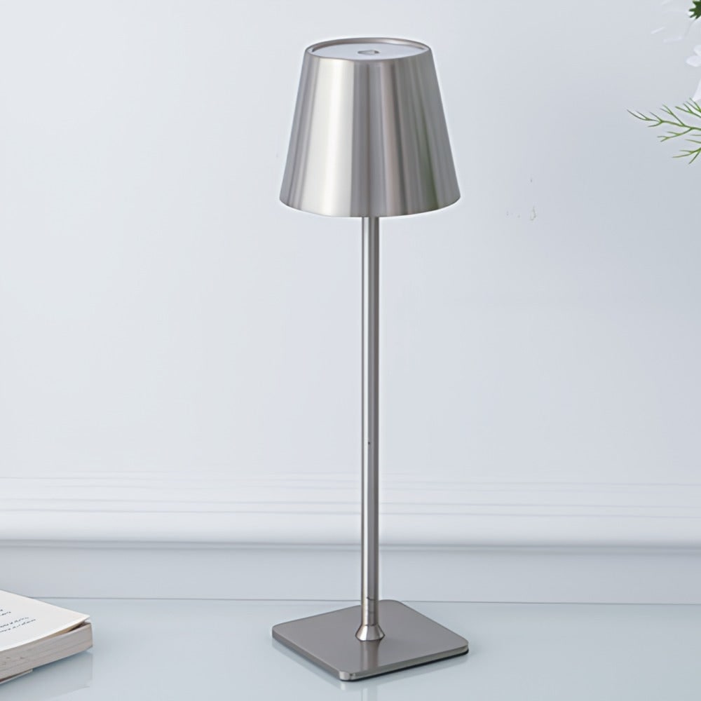 Cordless Metal Table Lamp Touch Dimmable Rechargeable LED