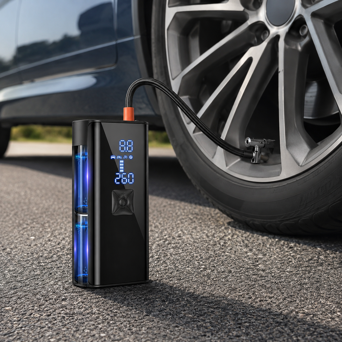Cordless Portable Air Pump with Auto Shutoff and LCD Display