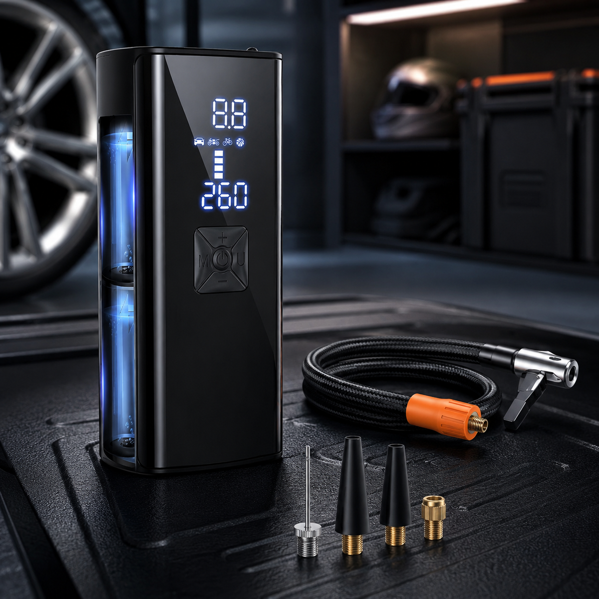 Cordless Portable Air Pump with Auto Shutoff and LCD Display