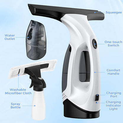 Cordless Window Vacuum Cleaner Streak Free Glass Cleaner