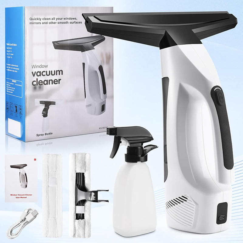 Cordless Window Vacuum Cleaner Streak Free Glass Cleaner