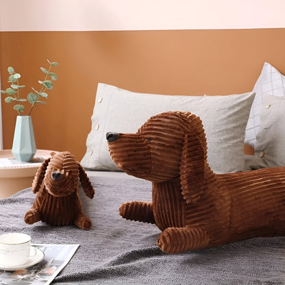 Corduroy Dachshund Plush Pillow Soft Stuffed Cushion Toy