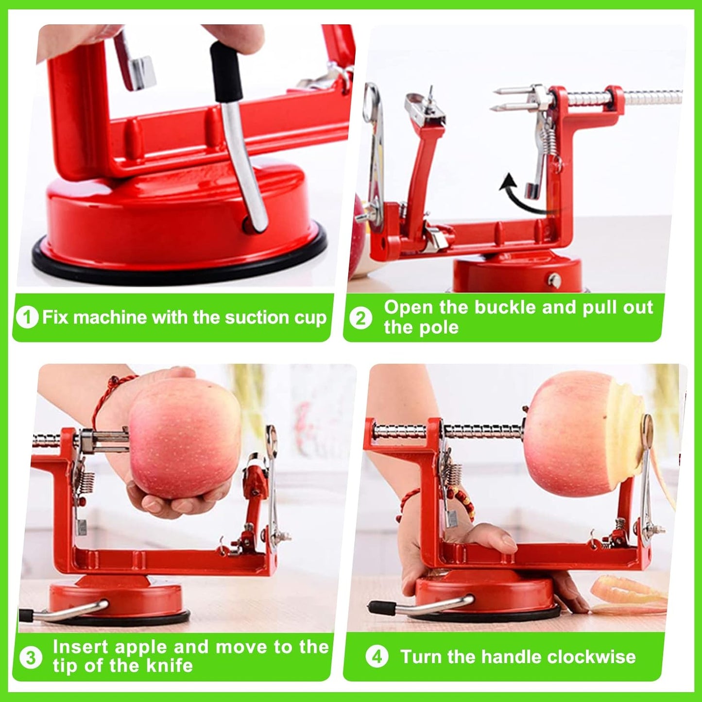CoreSlicer Apple Peeler & Corer with Suction Base – Efficient Kitchen Tool