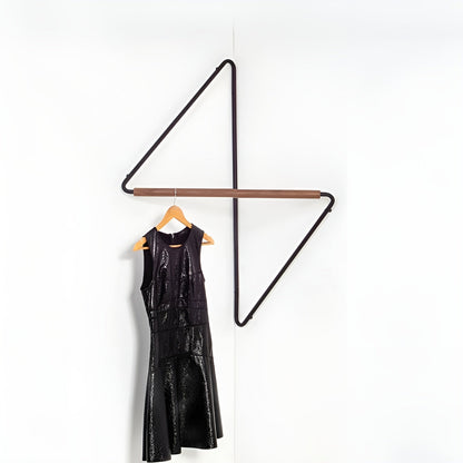 Corner Wall Coat Hook Wooden Metal Storage Rack