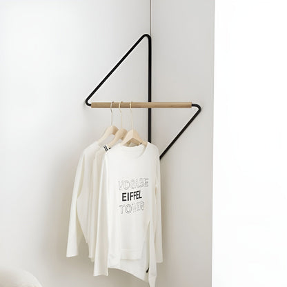 Corner Wall Coat Hook Wooden Metal Storage Rack