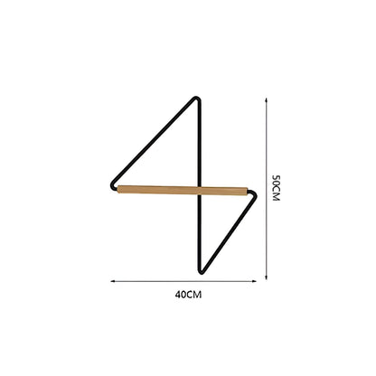 Corner Wall Coat Hook Wooden Metal Storage Rack