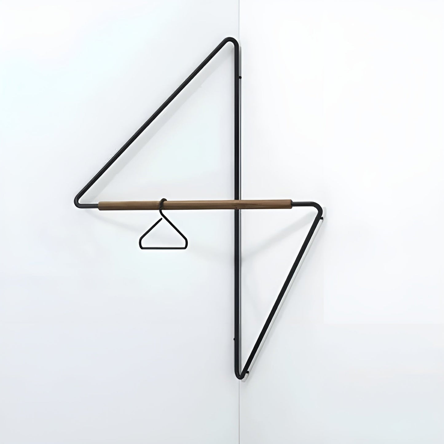 Corner Wall Coat Hook Wooden Metal Storage Rack